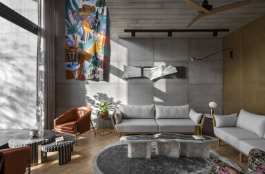 Swatantra Residence by Spaces Architects@ka boasts an architectural composition of concrete and art