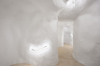 Selenite Dreams by BUREAU explores the essence of plaster and its transformation within space