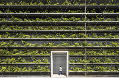 Detail: Planted Facade of Jakob Factory Ho Chi Minh