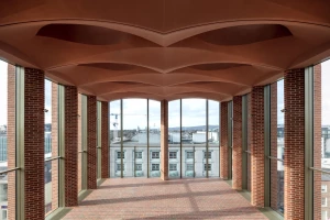 Detail: Red brick and vaulted ceilings scrum together in the International Rugby Experience