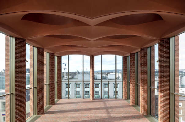 Detail: Red brick and vaulted ceilings scrum together in the International Rugby Experience