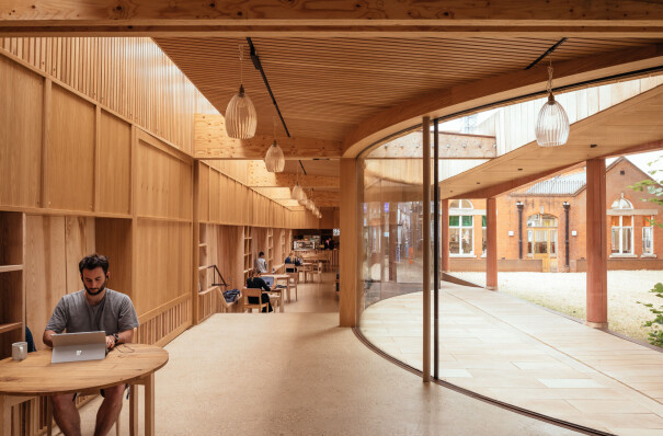 Detail: Mass Timber of Lea Bridge Library, London