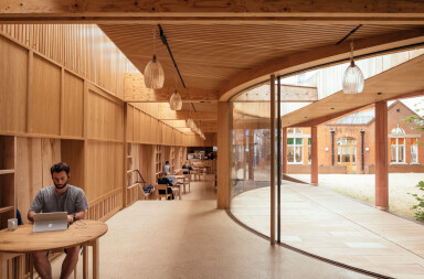 Detail: Mass Timber of Lea Bridge Library, London
