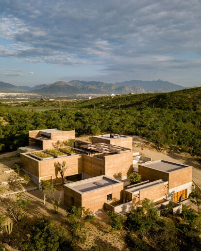 Detail: Rammed Earth Walls of Casa Ballena, Los Cabos