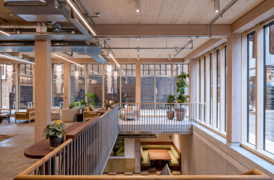 Detail: Engineered timber structure of The Black & White Building